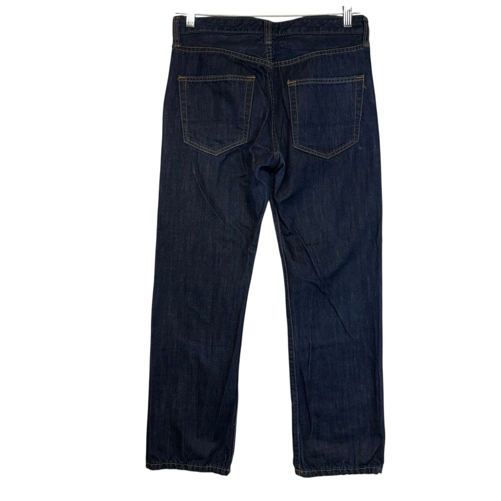 Lands End Canvas Mens Dark Wash Straight Fit Jeans Classic Staple Size 32x30 - Picture 7 of 13